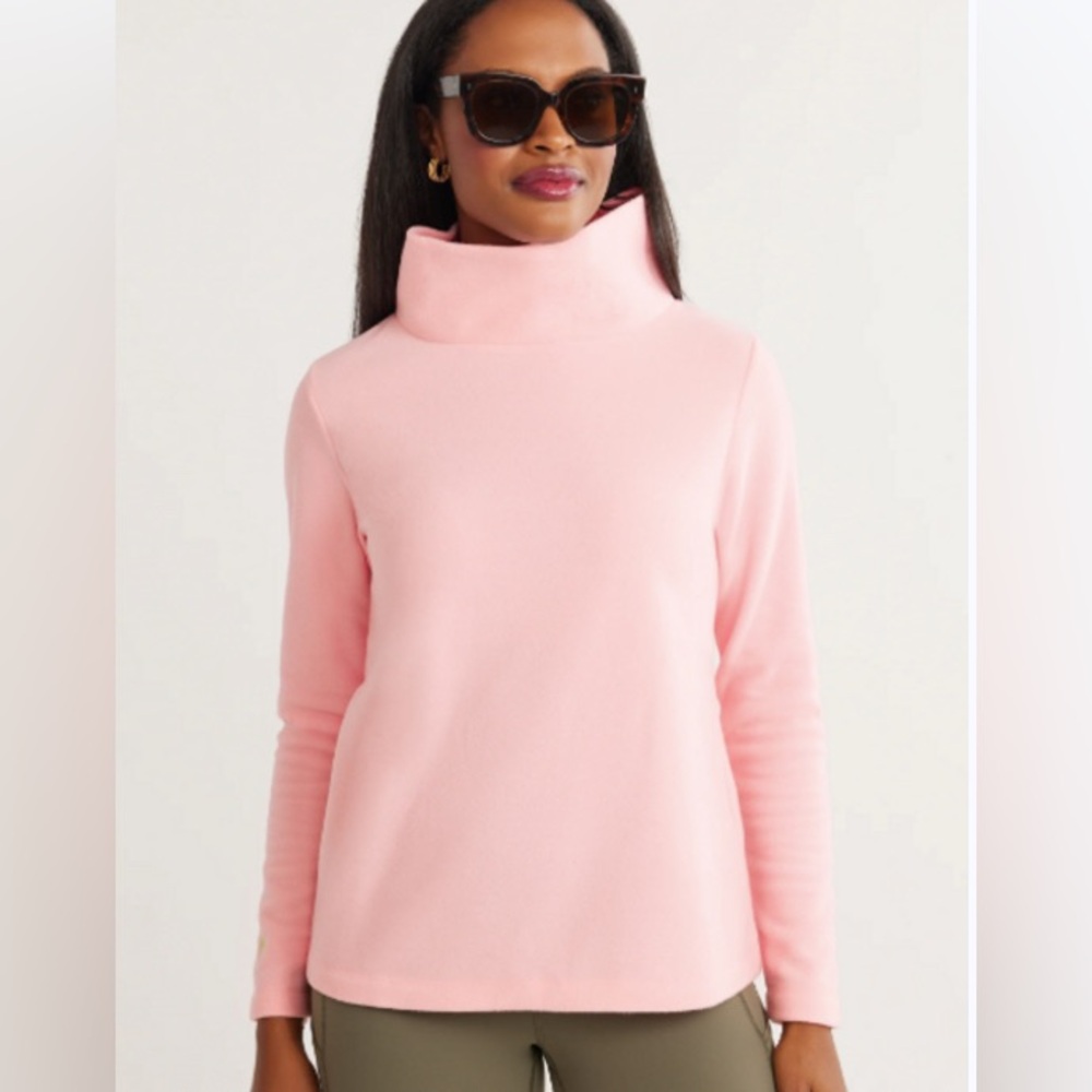 Dudley Stephen’s Greenpoint Turtleneck in Terry Fleece (pink)